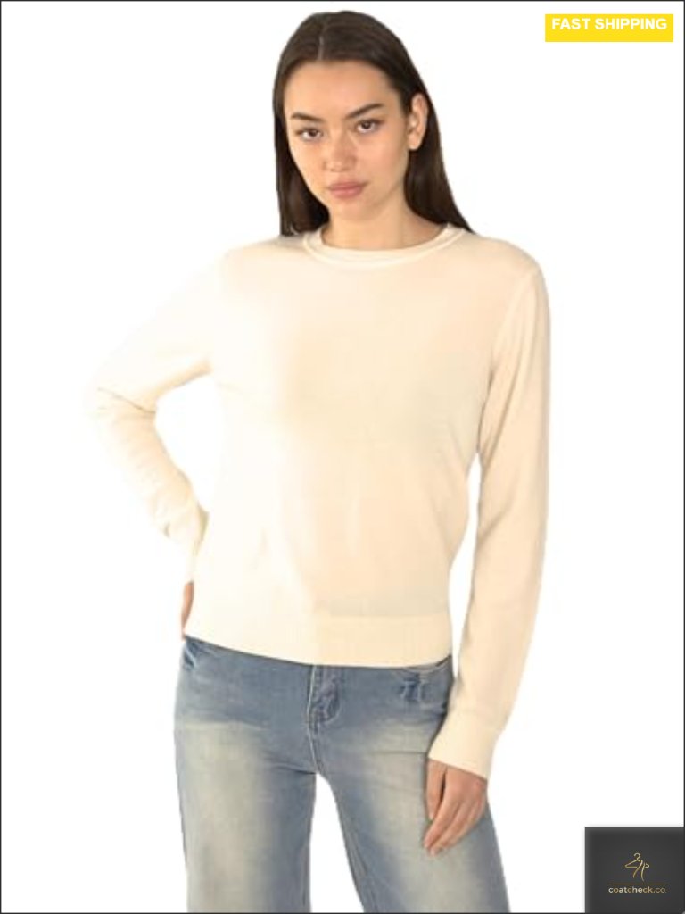 100% Pure Cashmere Crew Neck Pullover - Soft Lightweight Sweater